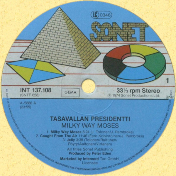 Intercord/Sonet-julkaisun (?) etiketti