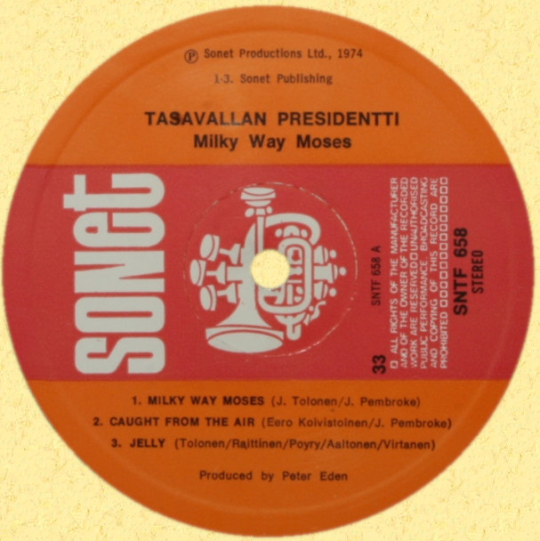 Alkuperäisen Sonet-julkaisun (1974) etiketti