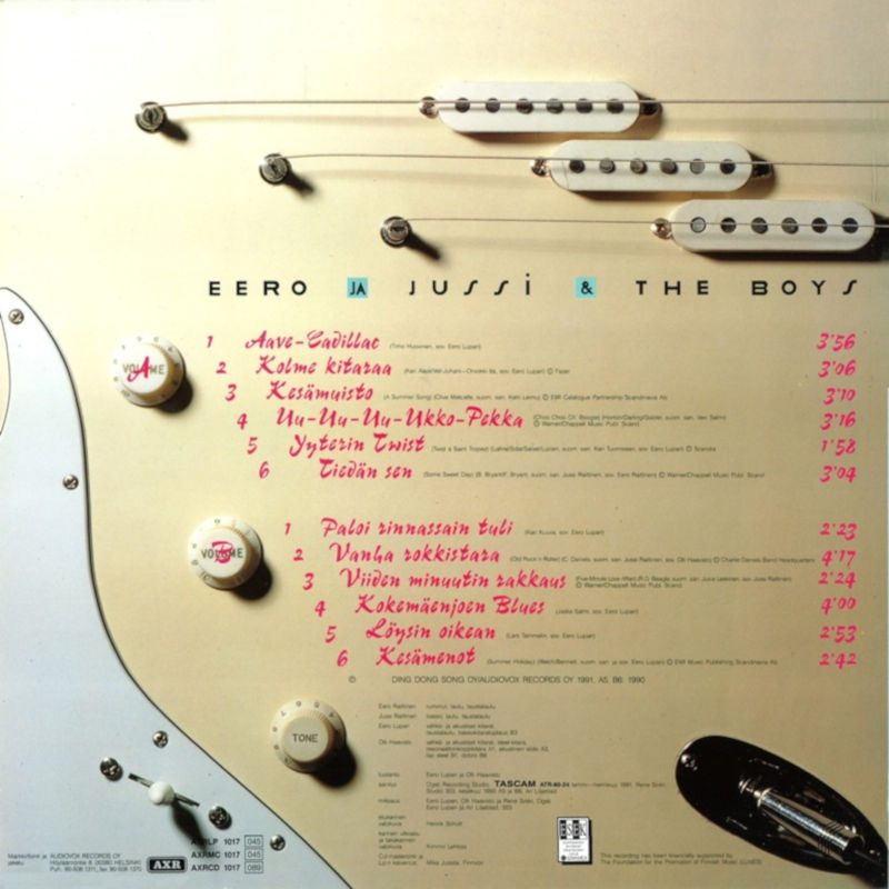 3 kitaraa -LP:n takakansi