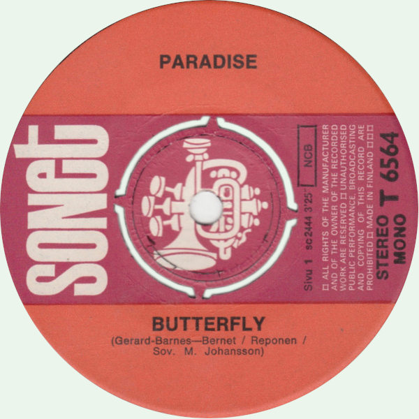 Butterfly-singlen etiketti